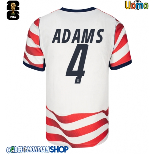 Maglie da calcio Stati Uniti Tyler Adams #4 Prima Maglia Mondiali 2026  Manica Corta